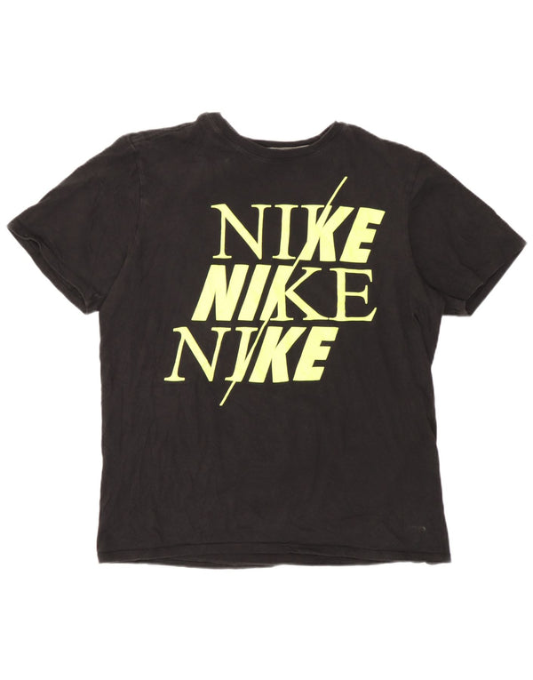 Женская футболка с графическим вырезом Nike Athletic Cut UK 14, средний черный