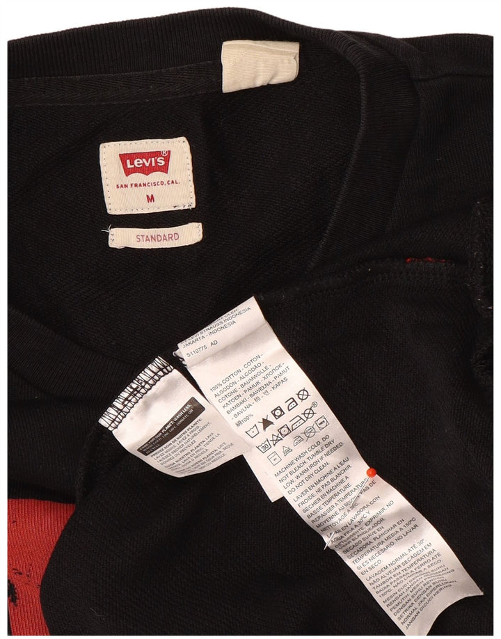 Мужской свитшот Levi's Standard с графическим рисунком, средний черный хлопковый джемпер