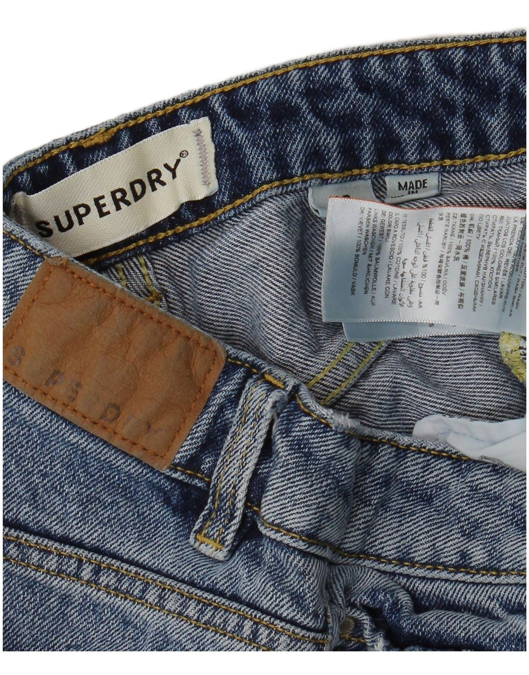 SUPERDRY Женские джинсовые шорты W26, маленькие синие, хлопок