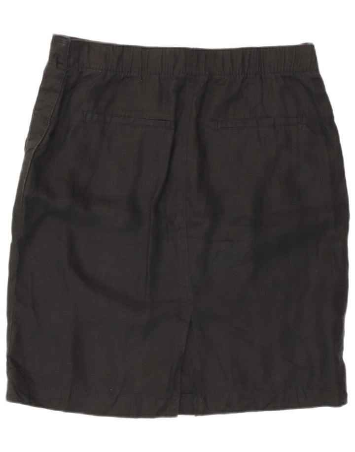 Женская прямая юбка Marks & Spencer UK 12 Medium W32, черная льняная
