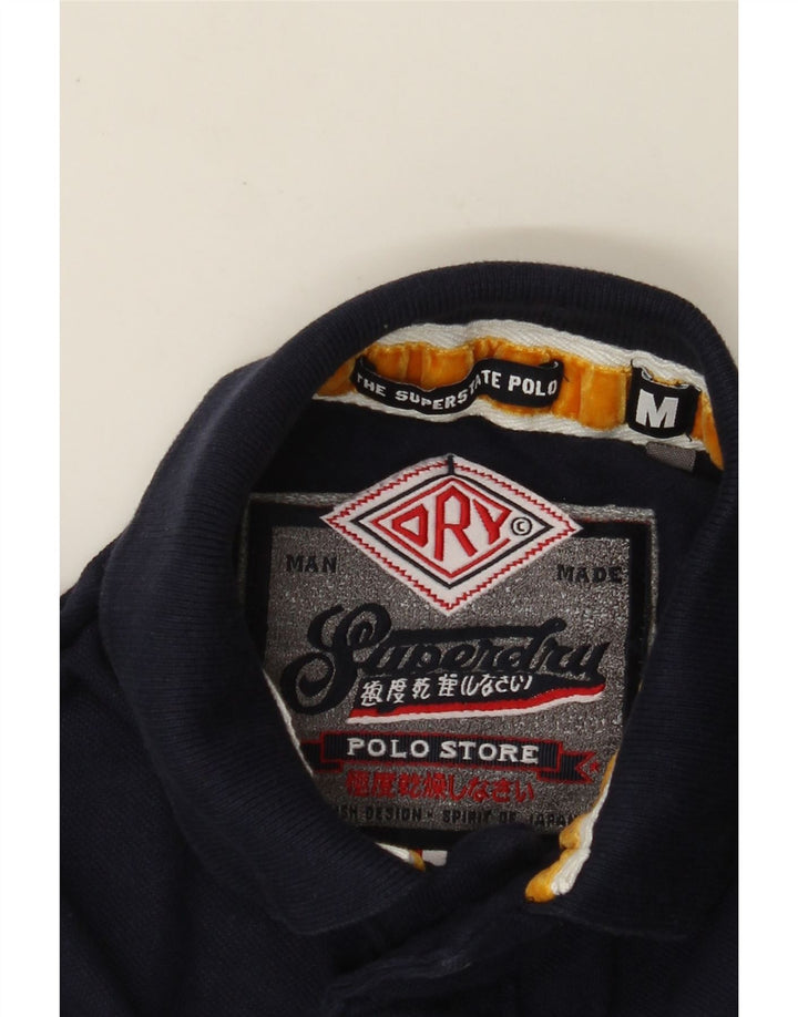 Мужская рубашка-поло для регби с рисунком Superdry, темно-синяя, темно-синяя