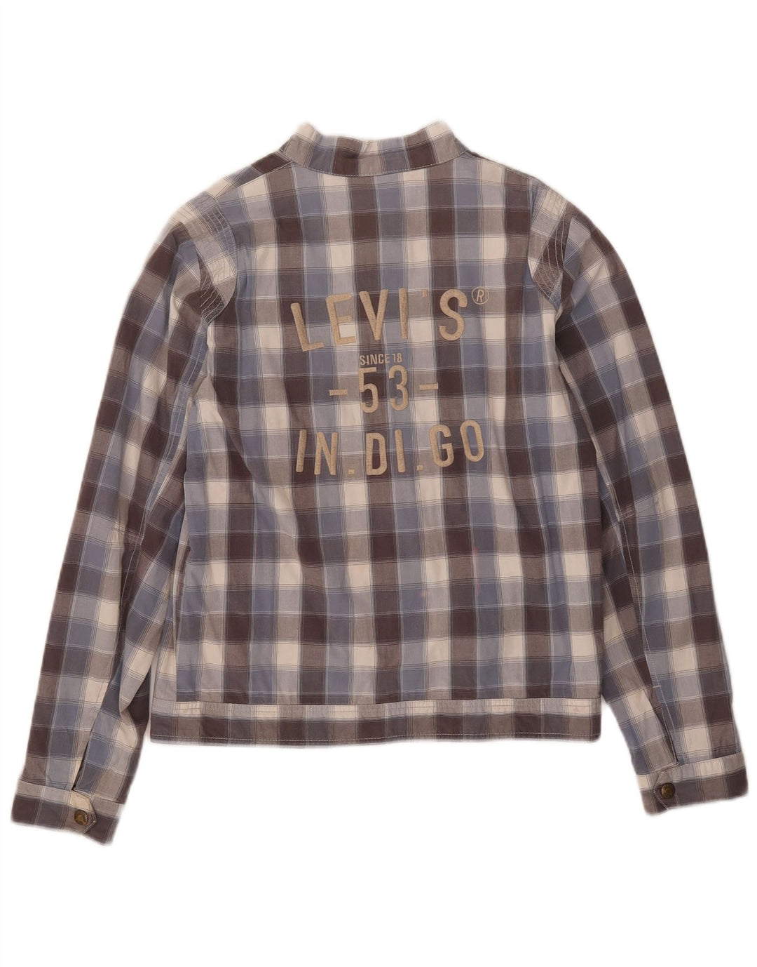 Куртка-бомбер с рисунком Levi's для мальчиков 13-14 лет, синяя клетка