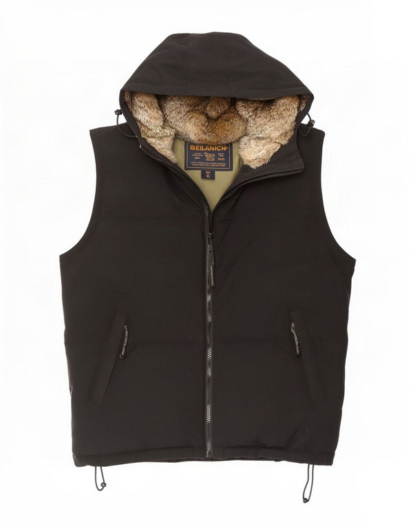Woolrich Womens Hooded Padded Gilet UK 42 XL Navy Blue Cotton