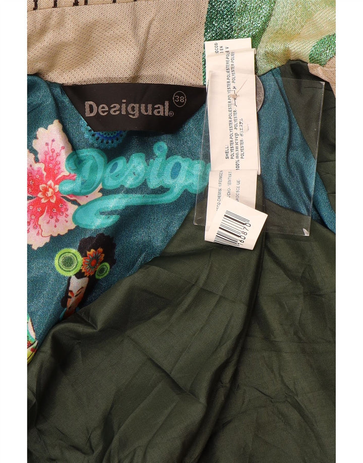 Женский тренч Desigual с графическим рисунком EU 38, средний бежевый, полиэстер с геометрическим рисунком