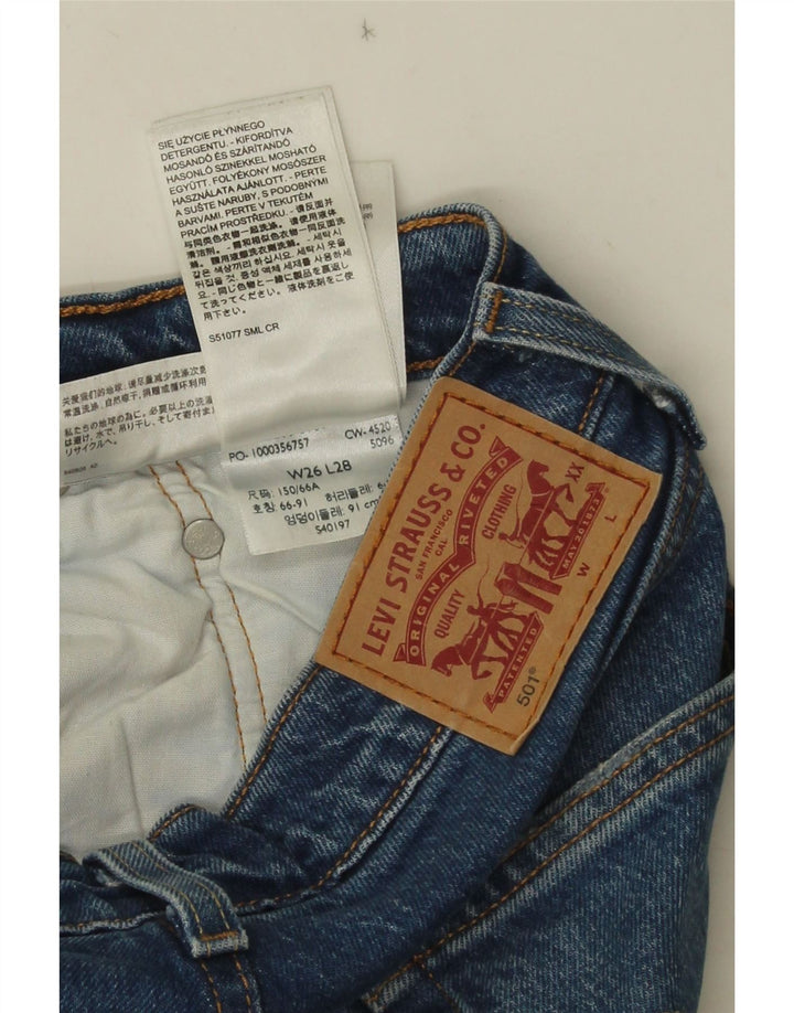 Женские прямые джинсы Levi's 501 W26 L28 синие, хлопок