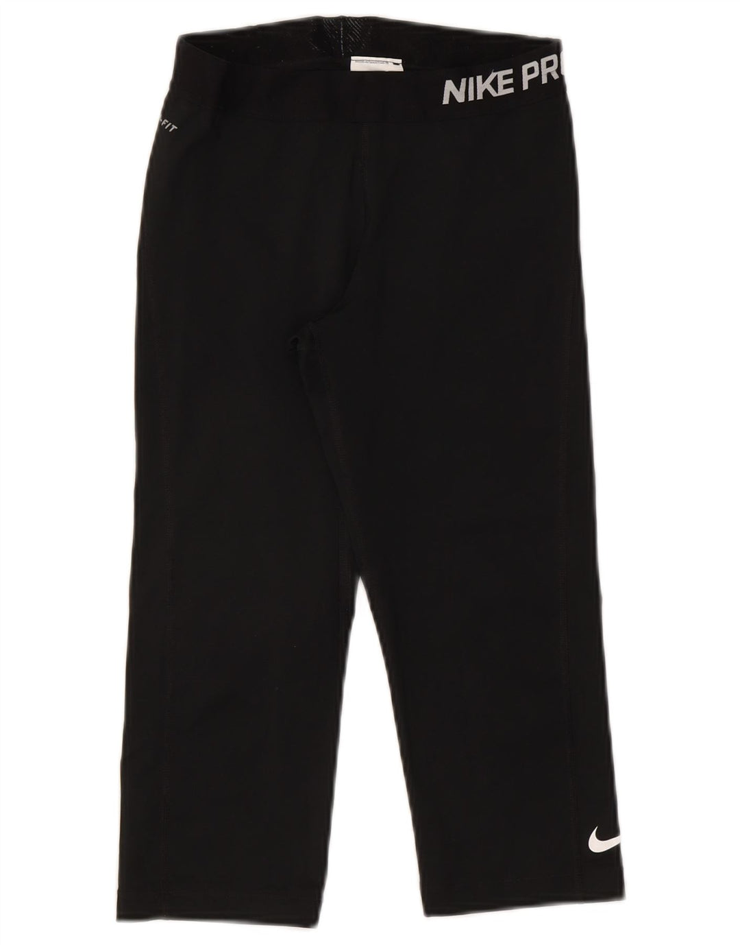 Женские леггинсы-капри с графическим рисунком Nike Dri Fit UK 12, средний черный полиэстер
