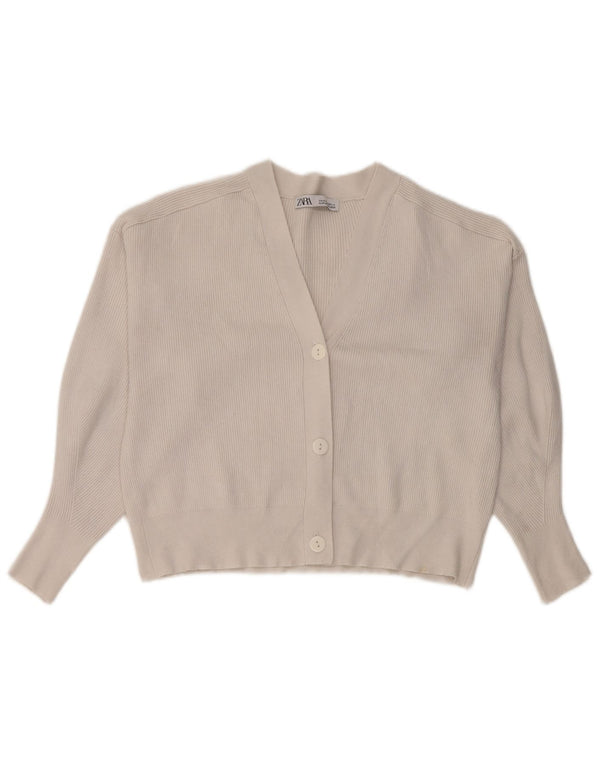 Женский укороченный кардиган Zara UK 14, средний белый