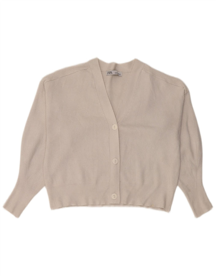 Женский укороченный кардиган Zara UK 14, средний белый