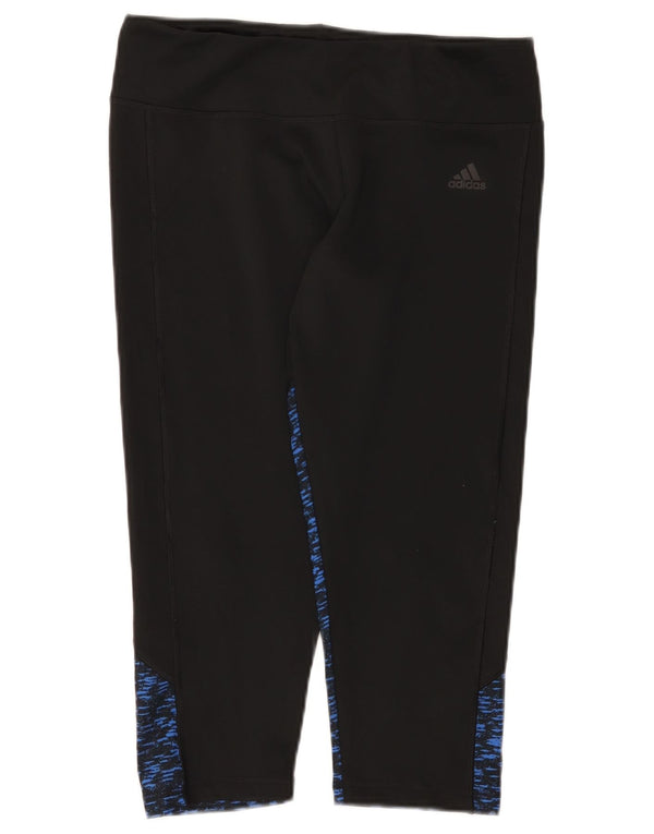 Женские леггинсы-капри Adidas Climalite UK 16/18, большие черные в крапинку