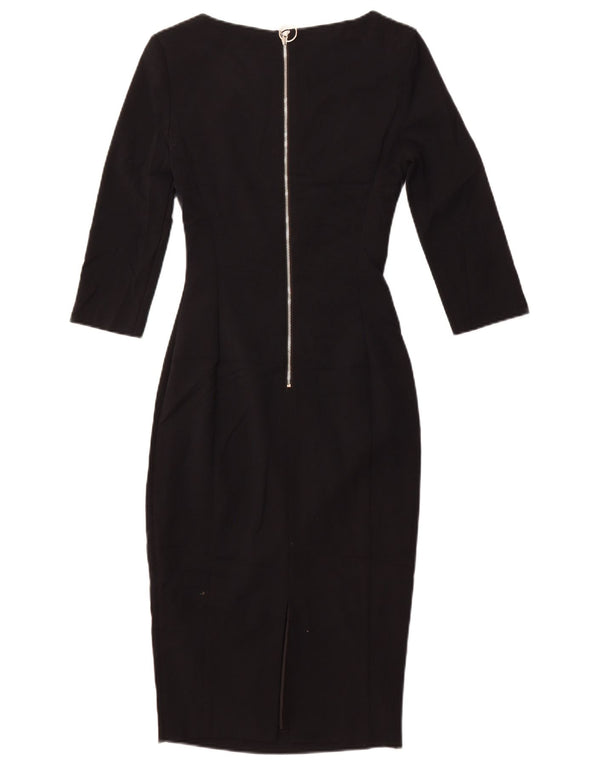 Женское облегающее платье с рукавом 3/4 Marks & Spencer UK 6 XS, черный полиэстер