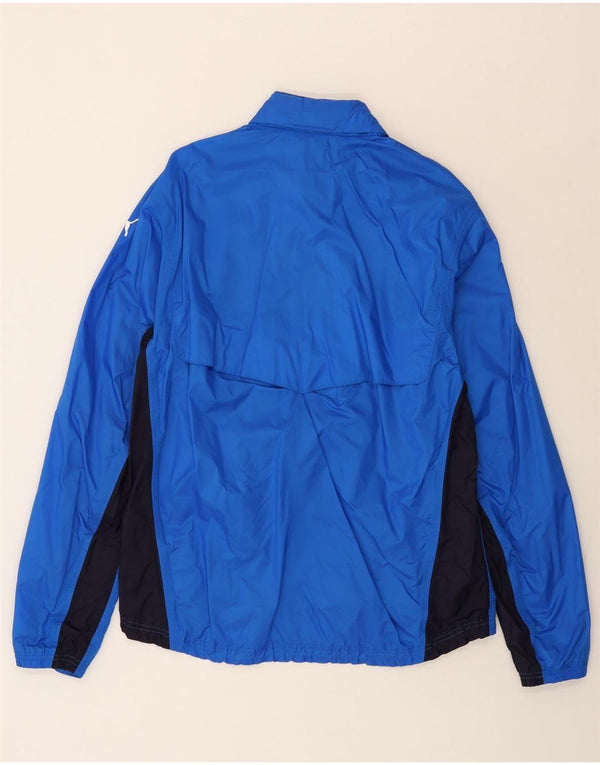 Мужская дождевик с капюшоном PUMA UK 40, большой синий нейлон с цветными блоками