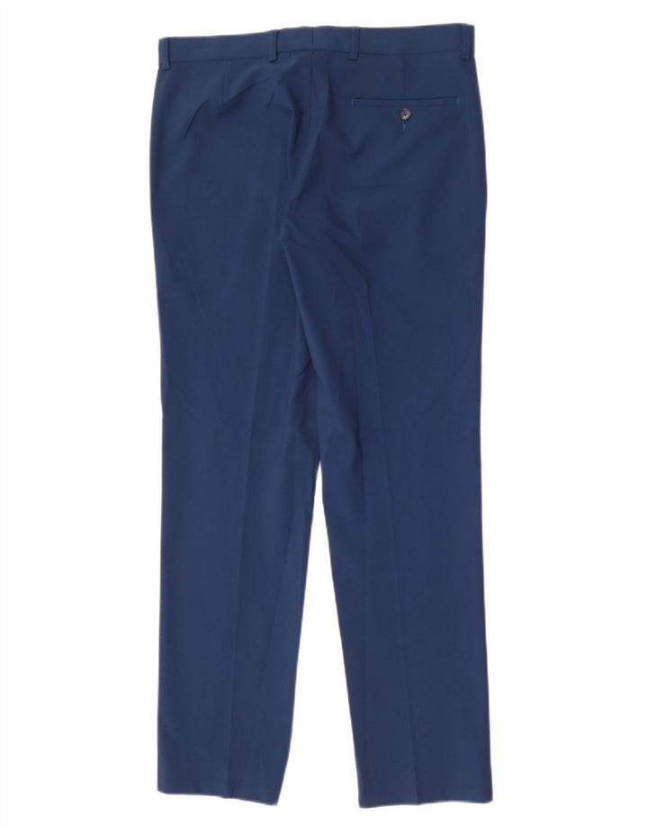 Мужские узкие брюки Marks & Spencer W32 L31 синие из полиэстера