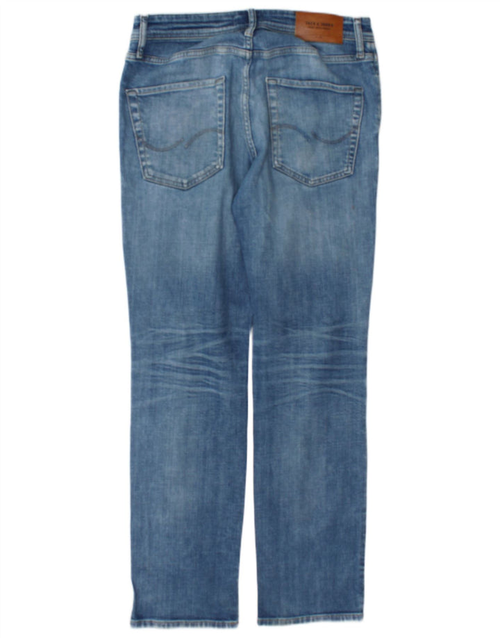 Мужские потертые прямые джинсы Jack & Jones W32 L32, синий хлопок