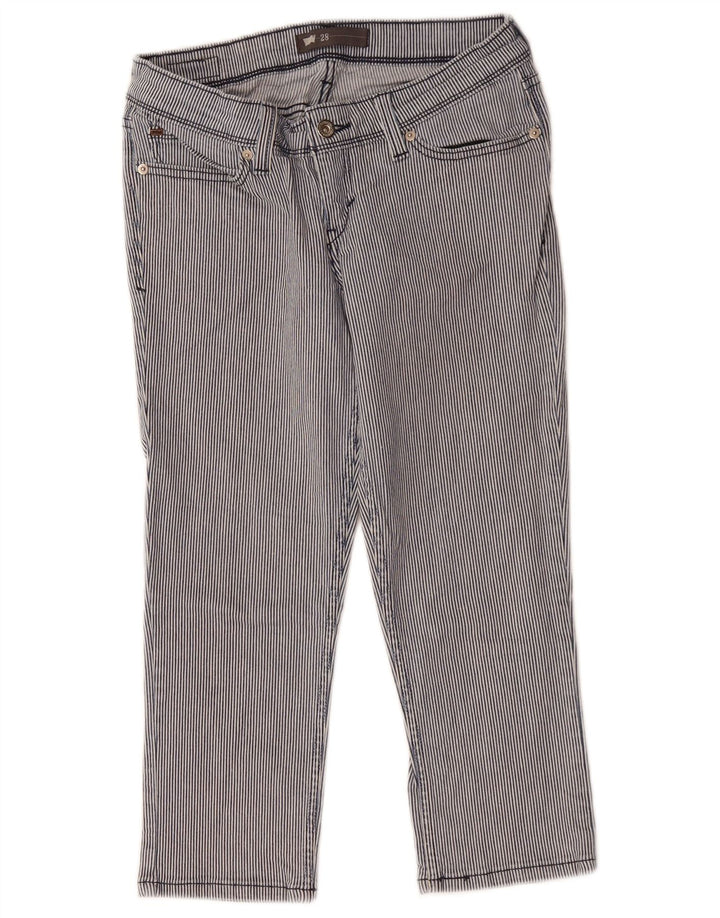 Женские капри LEVI'S W28 L21, темно-синие хлопковые брюки в тонкую полоску