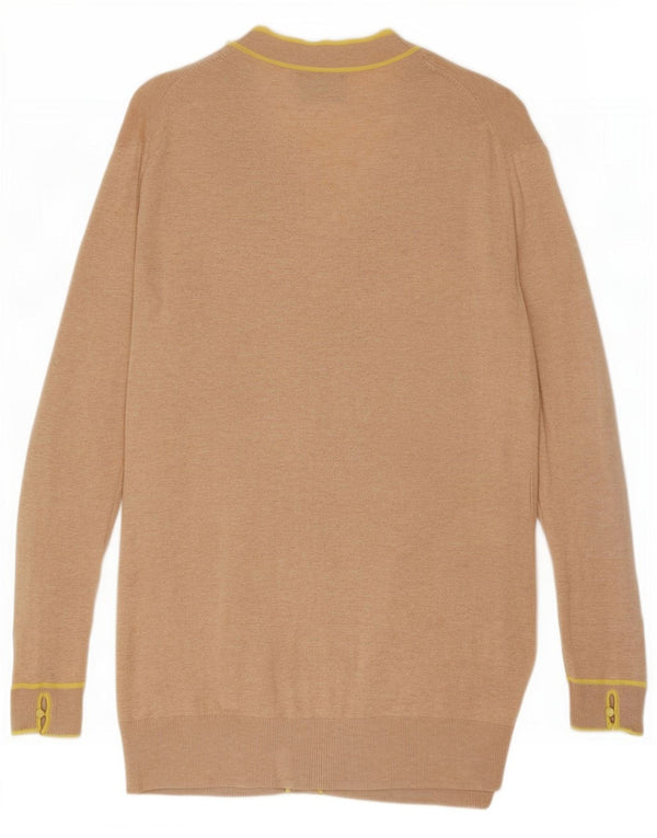 Женский кардиган Massimo Dutti UK 12, хлопковый средний бежевый с крапинками