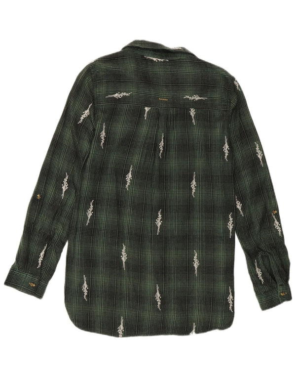 Женская фланелевая рубашка оверсайз White Stuff UK 6 XS, хлопок в зеленую клетку