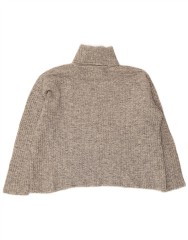 Женский свободный джемпер с высоким воротником Massimo Dutti, Великобритания 10, маленький серый