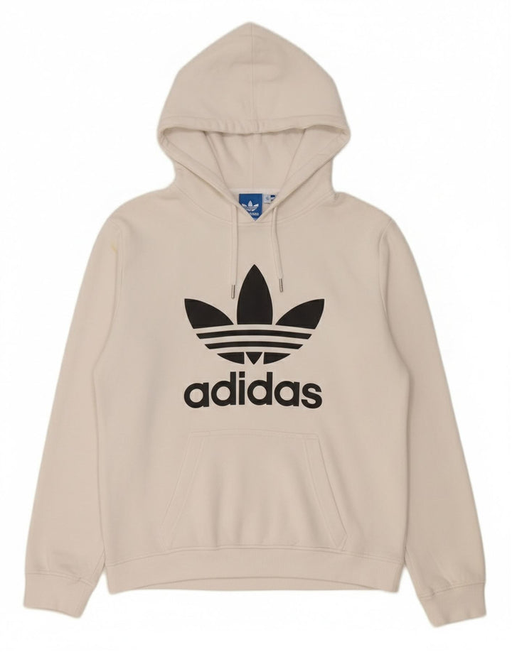 Мужской джемпер с капюшоном Adidas с рисунком, средний белый хлопок, хлопок