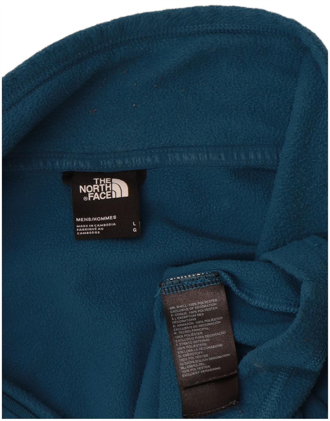 Мужской флисовый джемпер с воротником на молнии The North Face, большой синий полиэстер