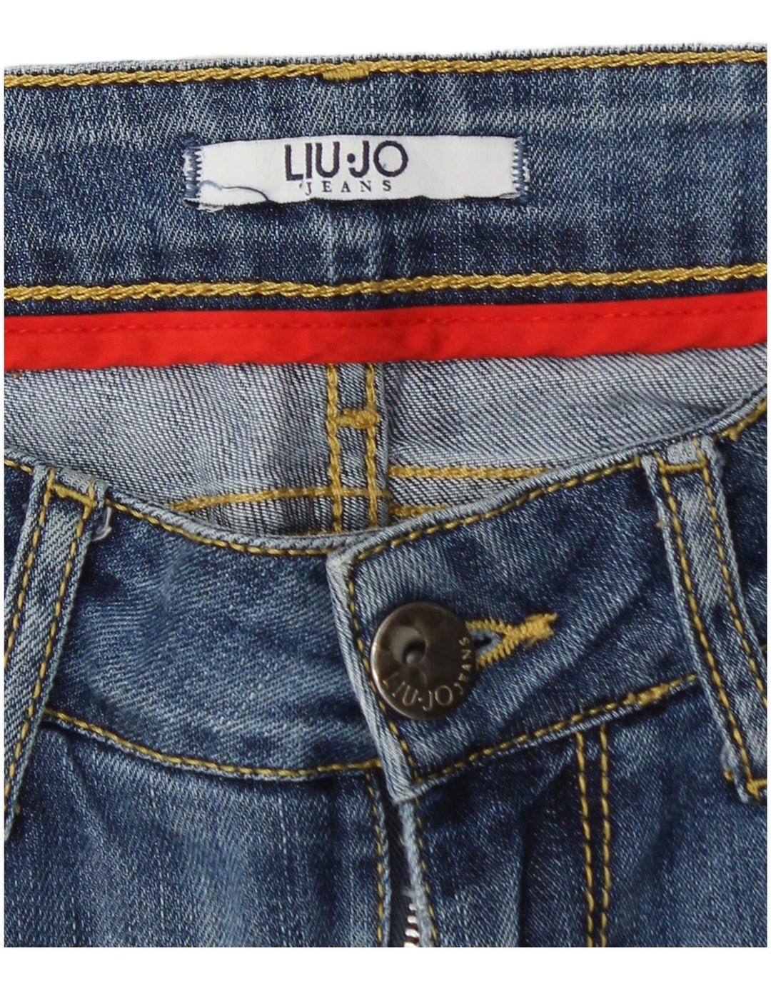 Женские потертые джинсы скинни LIU JO W26 L30 синие