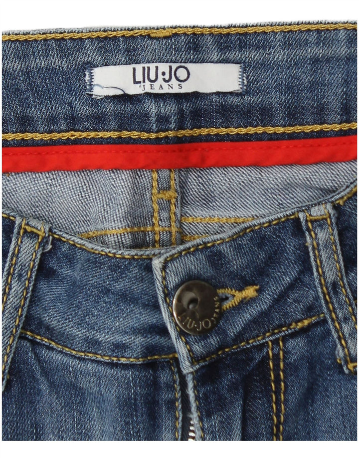 Женские потертые джинсы скинни LIU JO W26 L30 синие