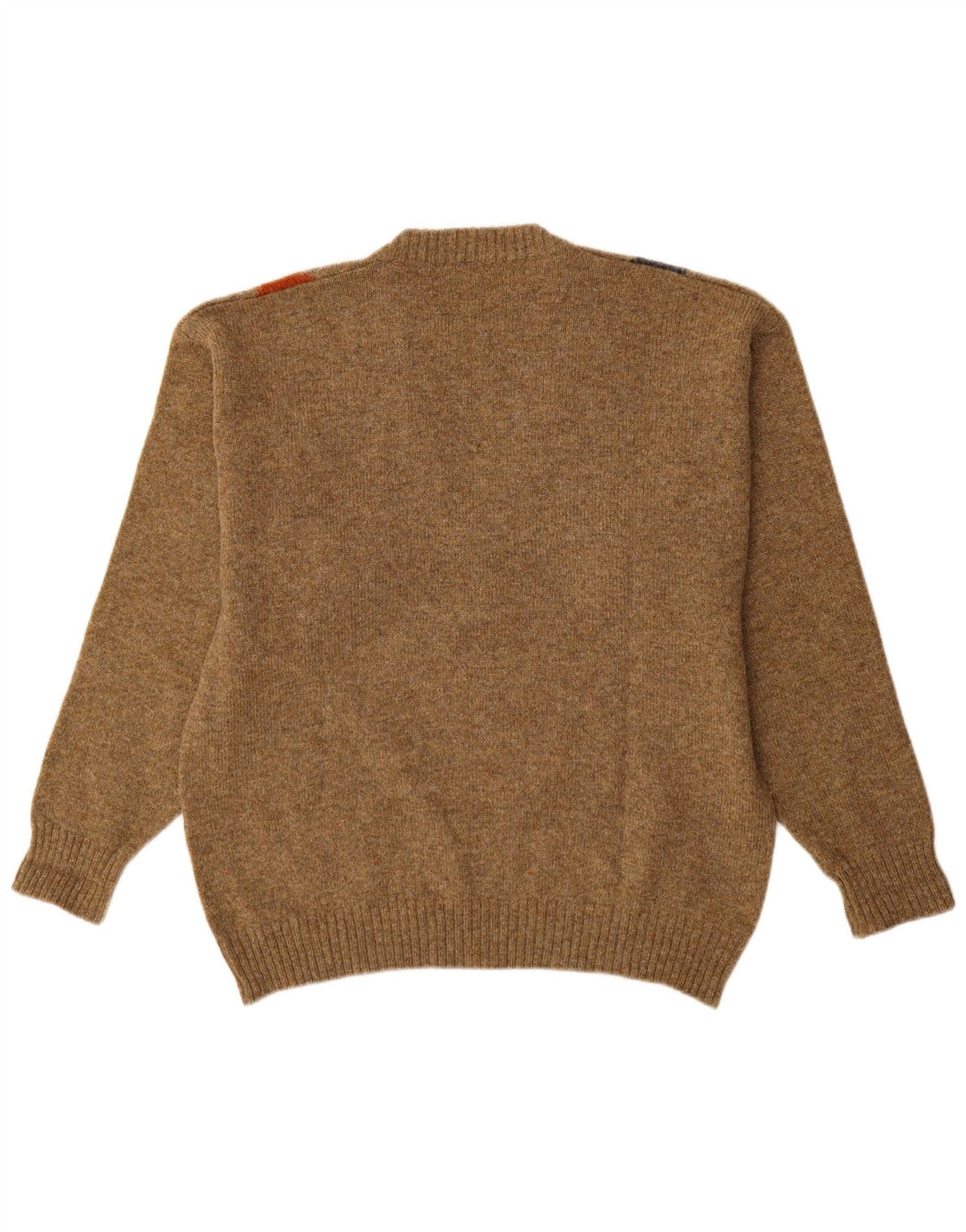 Винтажный мужской джемпер с v-образным вырезом, средний коричневый аргайл/ромб