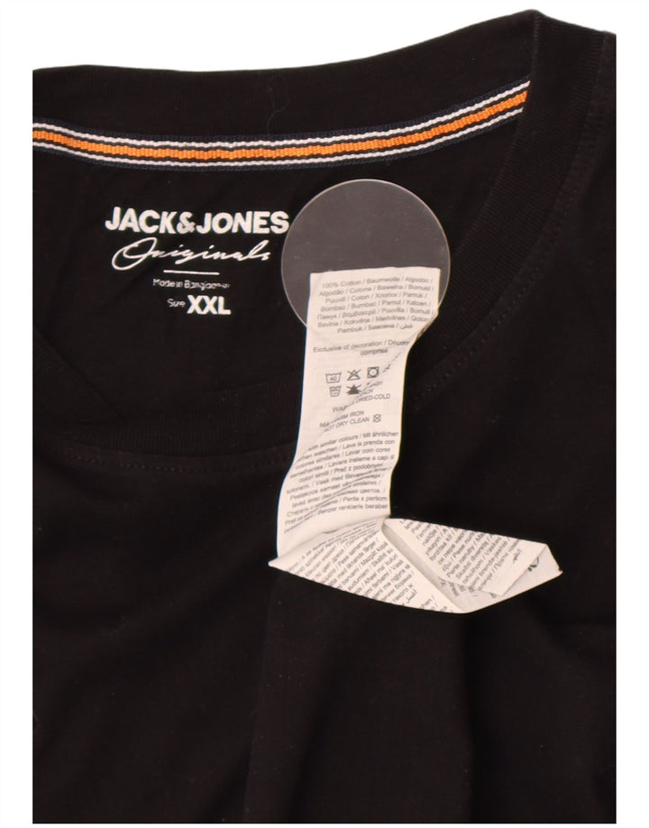 Мужская футболка Jack & Jones Top 2XL, черный хлопок