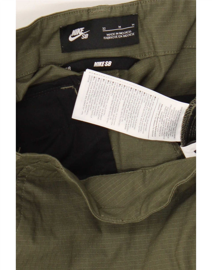 Мужские прямые брюки-карго Nike W32 L30, хлопковый цвет хаки в клетку
