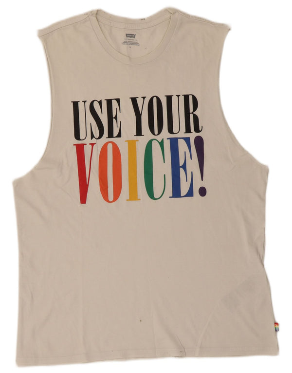 Мужской жилет с рисунком LEVI'S, средний белый хлопок, хлопок