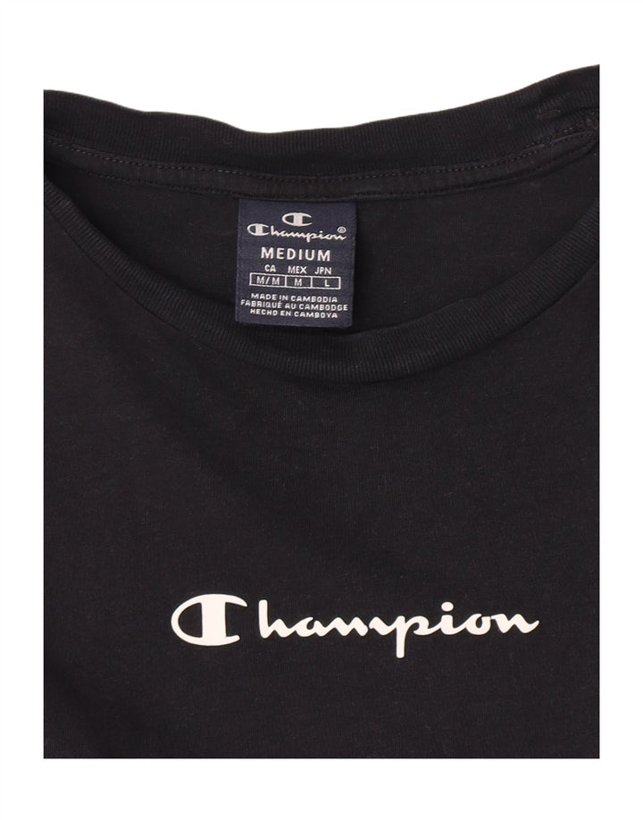 Мужская футболка с рисунком Champion, средний черный, цветной блок