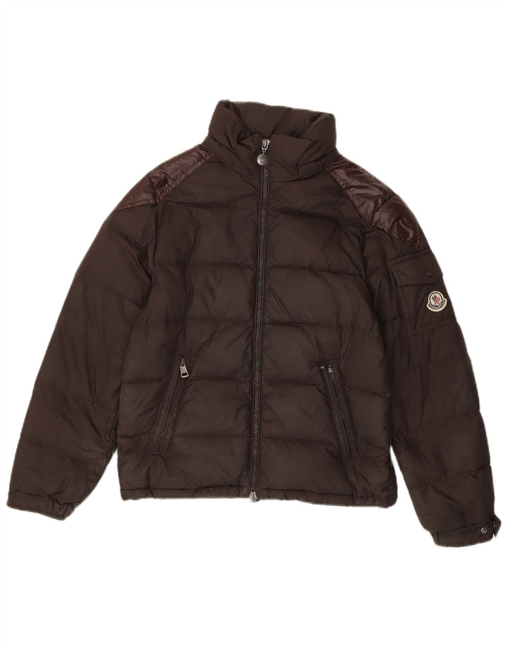Moncler Стеганая куртка для мальчиков 11-12 лет Коричневый полиэстер