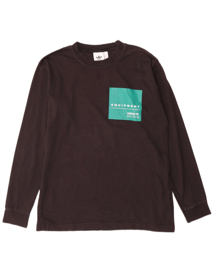 Мужской топ с длинным рукавом ADIDAS, большой черный хлопок с цветными блоками