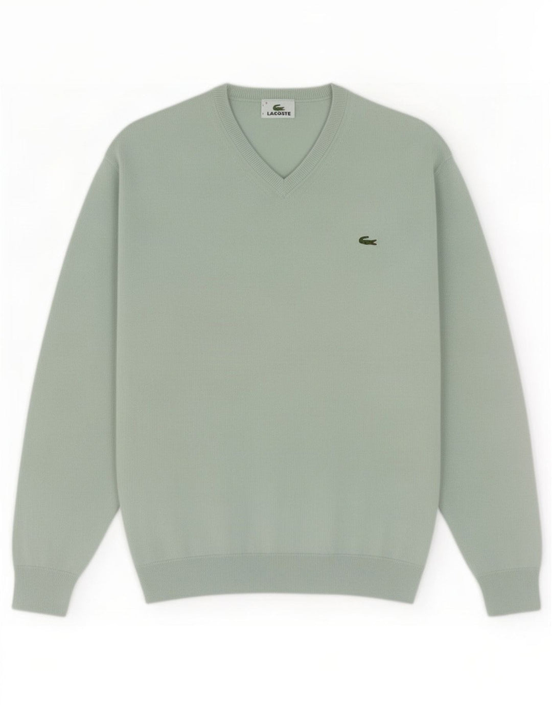 Мужской джемпер с v-образным вырезом Lacoste, размер 4, средний бирюзовый хлопок