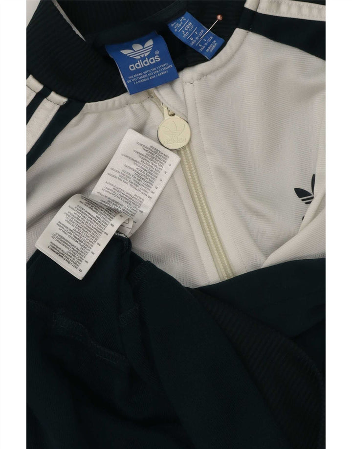 Спортивный костюм Adidas для мальчиков, верхняя куртка 9–10 лет, белый полиэстер с цветными блоками
