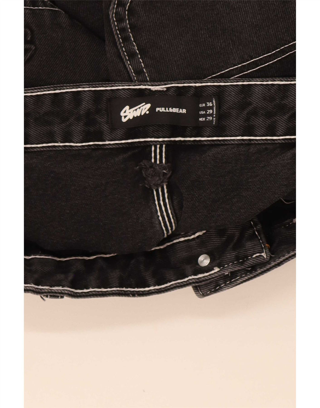 Мужские джинсовые шорты-карго Pull & Bear STWD EU 36, маленькие W29, черный хлопок