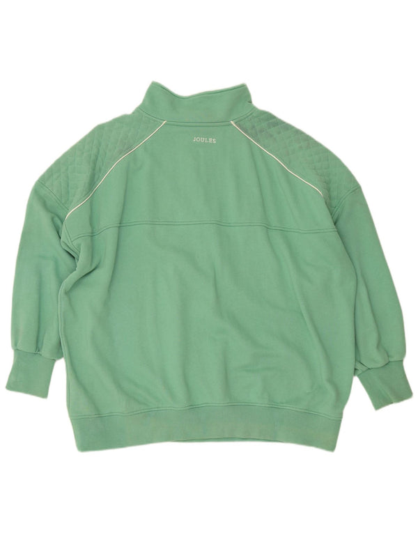 JOULES Womens Zip Neck Sweatshirt Jumper UK 26 5XL Green Cotton