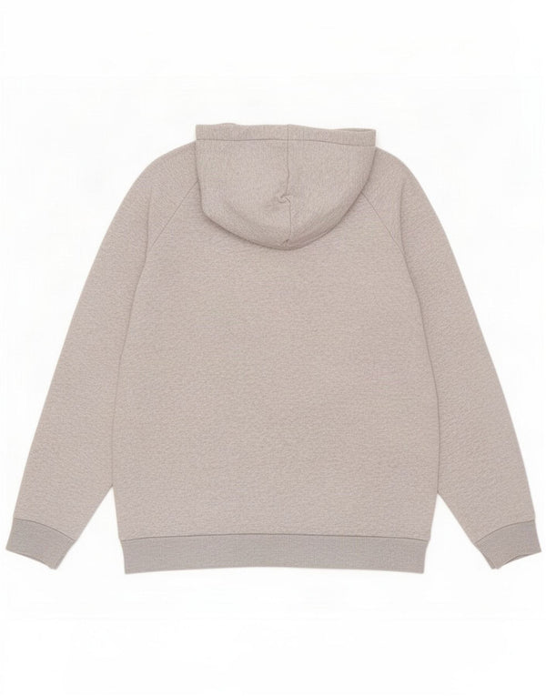 Adidas Boys Graphic Hoodie Jumper 15-16 Years Grey Flecked Cotton