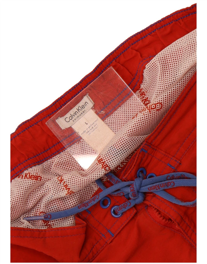 Мужские шорты для плавания с рисунком Calvin Klein, большие красные, полиэстер