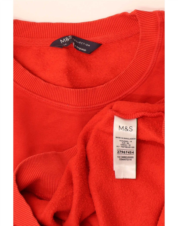 Женский джемпер оверсайз с рисунком Marks & Spencer UK 14, большой красный