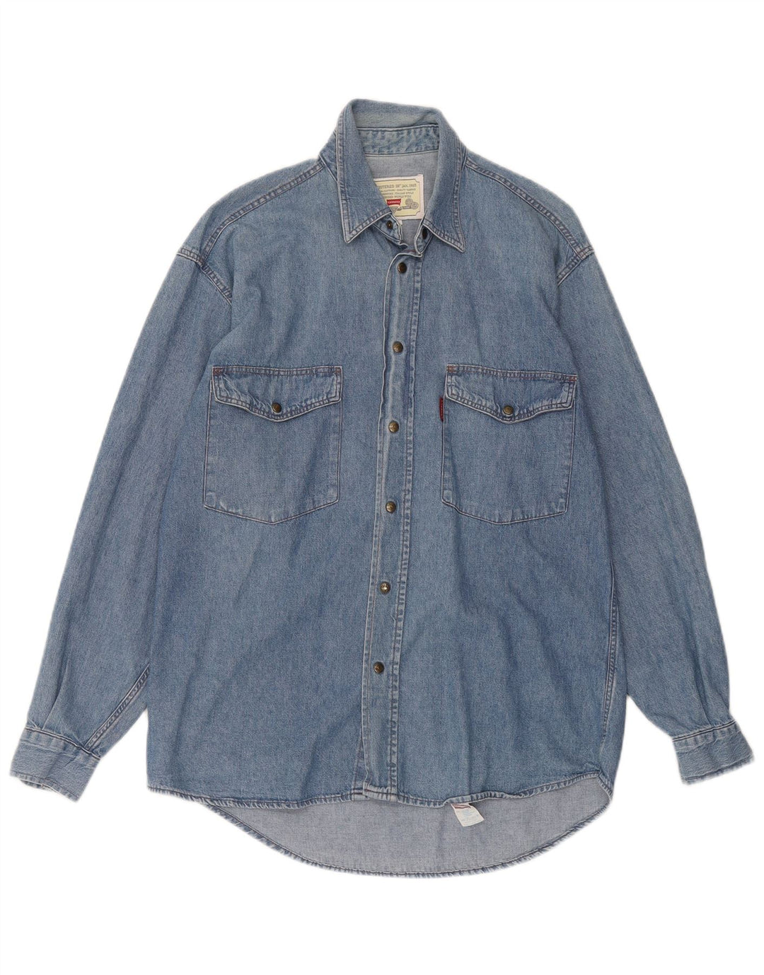 CARRERA Mens Denim Shirt Small Blue Cotton