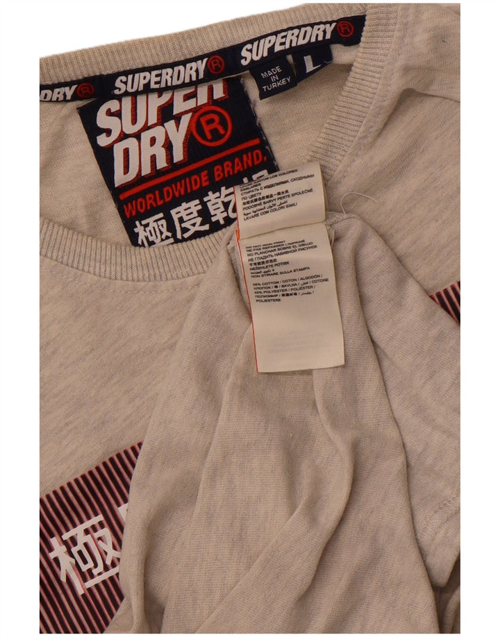 Мужская футболка с рисунком Superdry Limited Edition, большой серый хлопок