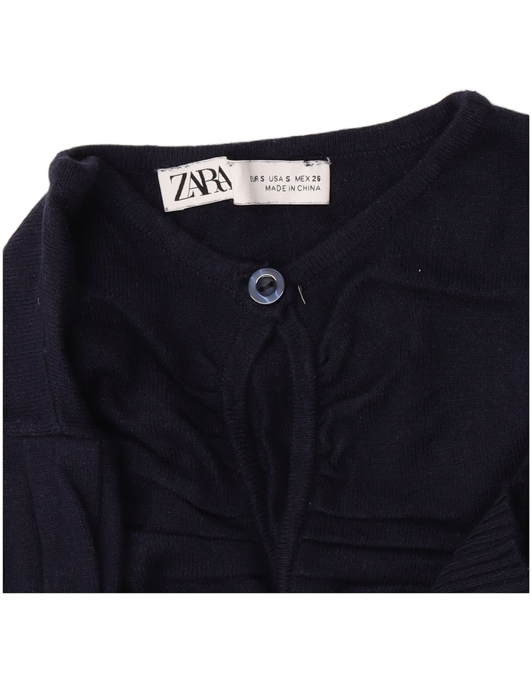 Женский укороченный джемпер с пуговицами Zara UK 8, маленький темно-синий