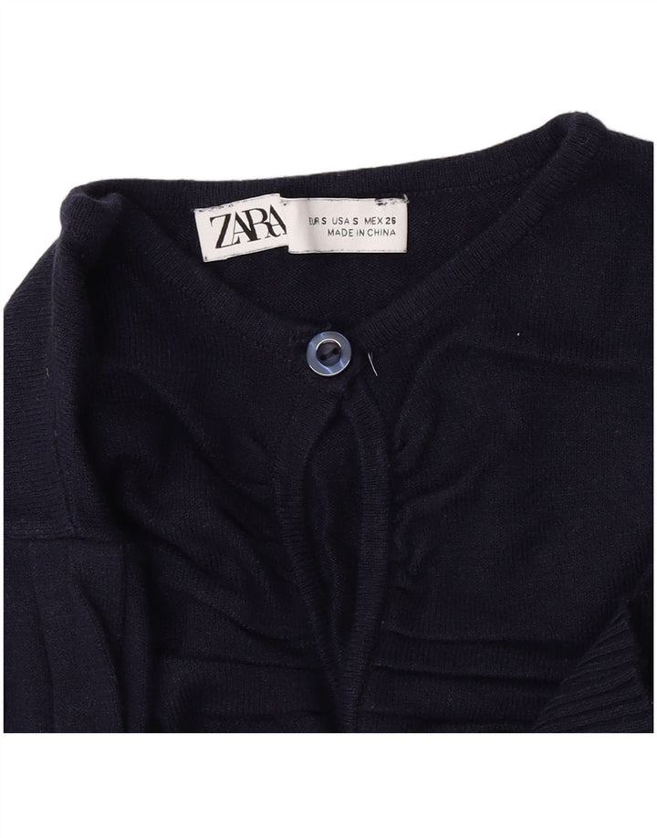 Женский укороченный джемпер с пуговицами Zara UK 8, маленький темно-синий