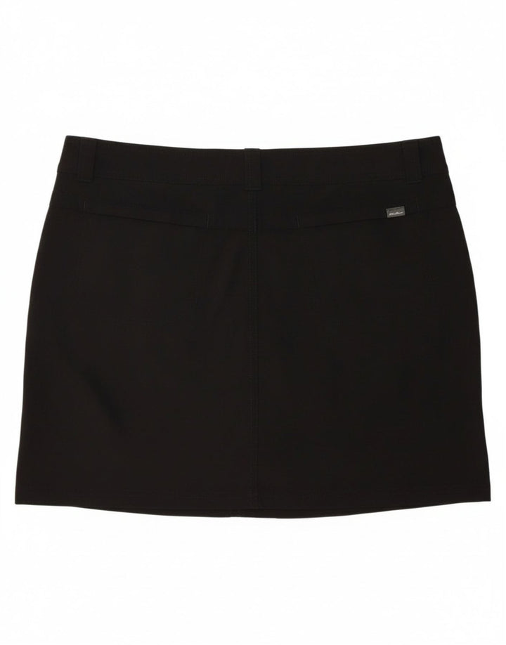 EDDIE BAUER Womens Low Waist Mini Skirt US 12 Large W36  Black Polyester
