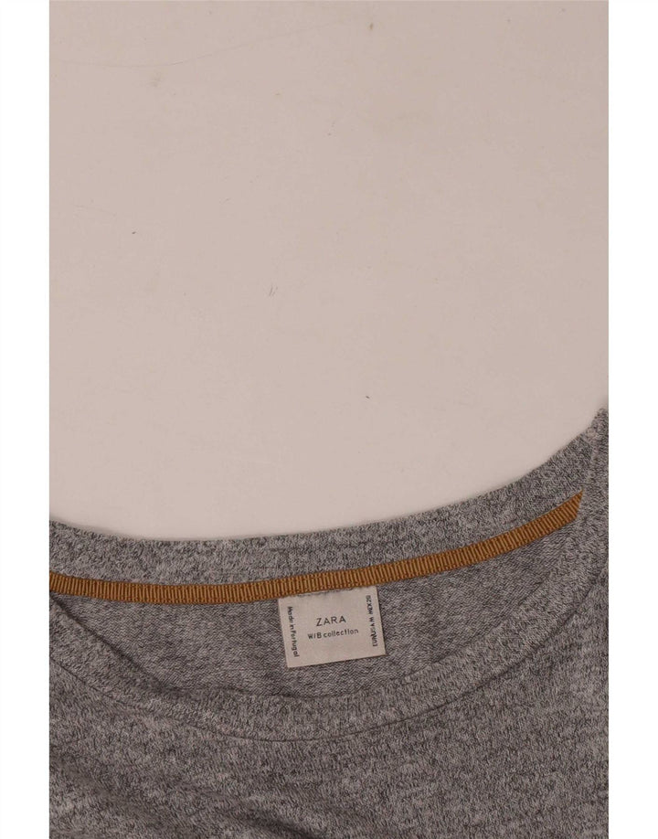 Женская асимметричная блузка Zara UK 14, средний серый