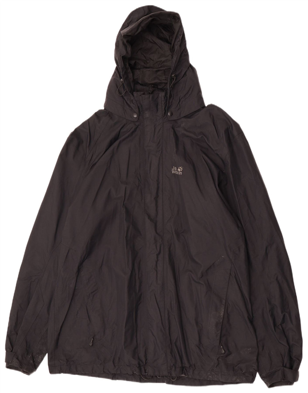 Мужская дождевик с капюшоном Jack Wolfskin UK 50 3XL, черный полиамид
