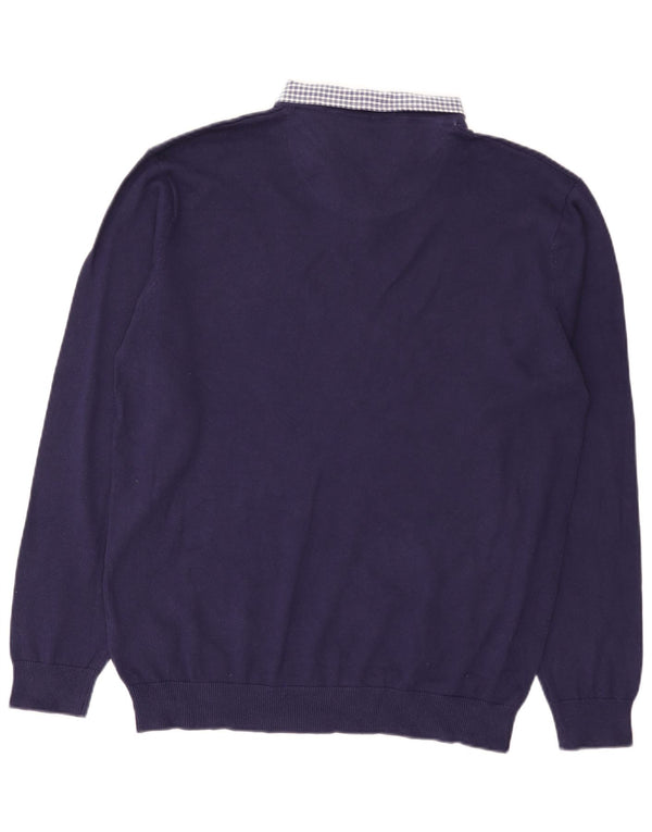 Мужской джемпер с v-образным вырезом Pierre Cardin XL, темно-синий, хлопок