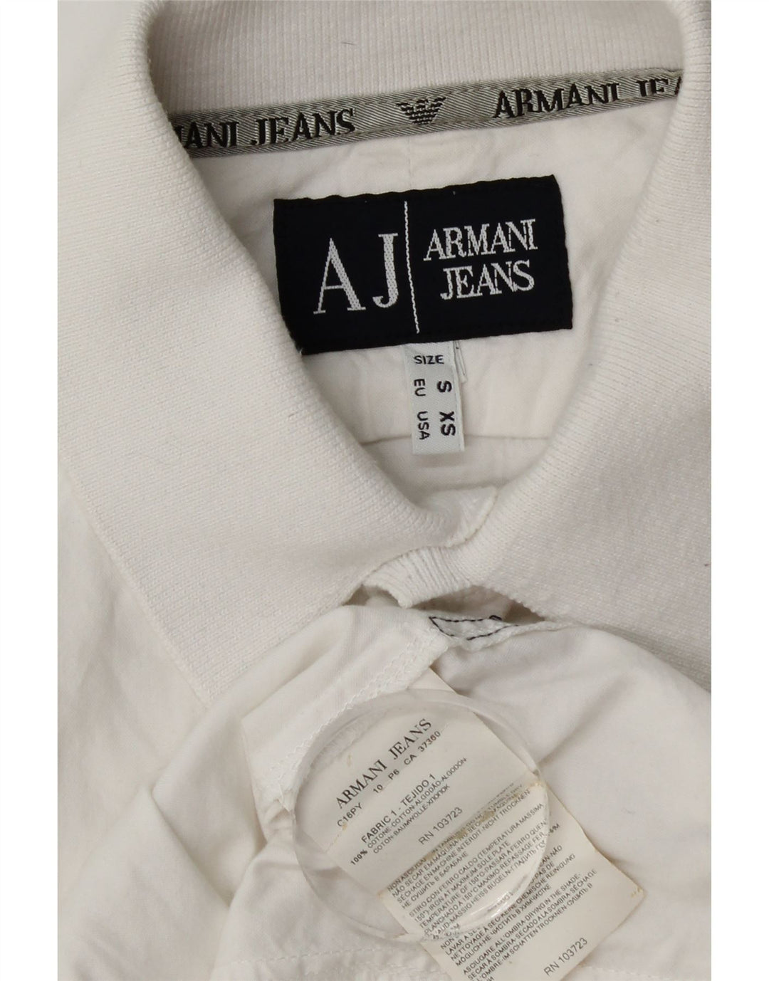 Armani Jeans Мужская рубашка с коротким рукавом, маленький белый хлопок