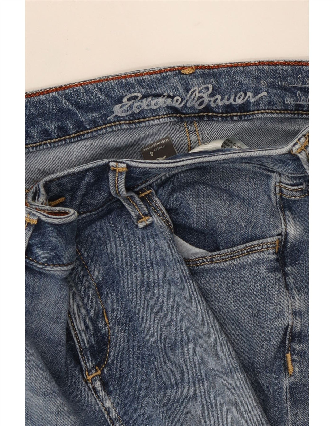 EDDIE BAUER Womens Slightly Curvy Straight Jeans US 4 Small W27 L29 Blue Vintage Eddie Bauer and Second-Hand Eddie Bauer from Messina Hembry 