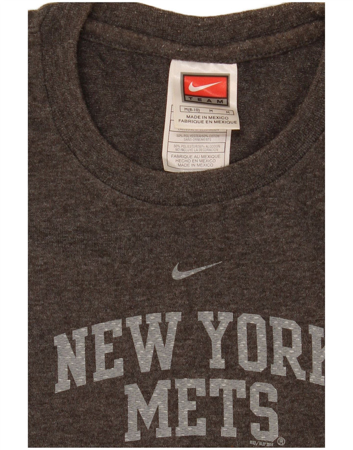 Женская футболка с рисунком Nike, США, размер 8/10, средний серый полиэстер с крапинками